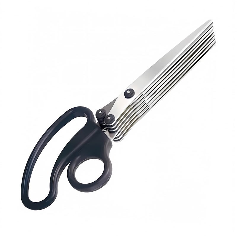 Sunstar Stationery S3711455 7-Blade Shredder Scissors, 7.9 inches (200 mm), Black (Authentic Hologram for US and EU Only) - Image 3